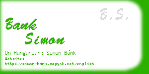 bank simon business card
